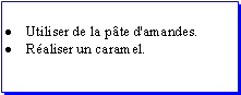 Zone de Texte: Utiliser de la pte d'amandes.Raliser un caramel.