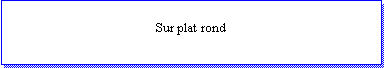 Zone de Texte: Sur plat rond  