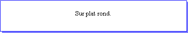 Zone de Texte: Sur plat rond.