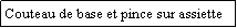 Zone de Texte: Couteau de base et pince sur assiette