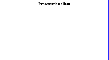 Zone de Texte: Prsentation client	