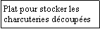 Zone de Texte: Plat pour stocker les charcuteries dcoupes