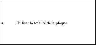 Zone de Texte: Utiliser la totalit de la plaque.