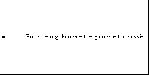 Zone de Texte: Fouetter rgulirement en penchant le bassin.