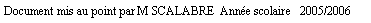 Zone de Texte: Document mis au point par M SCALABRE  Anne scolaire   2005/2006