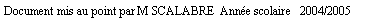 Zone de Texte: Document mis au point par M SCALABRE  Anne scolaire   2004/2005