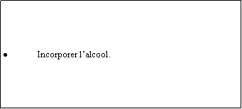 Zone de Texte: Incorporer lalcool.
